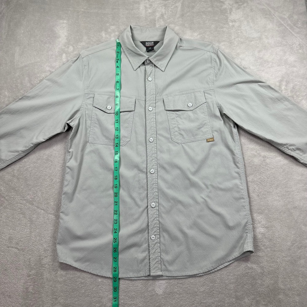 Outdoor Research Shirt Mens Large Gray Wanderer LS Stretch Outdoors Hiking - Picture 8 of 12